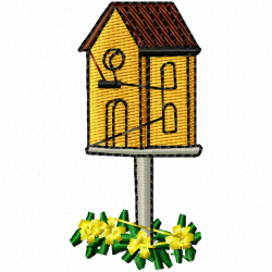Bird Houses Embroidery Design 1 Bird Houses Embroidery Design 1